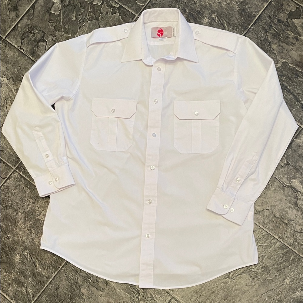 SCORPION APPAREL White Men's Button-up Uniform Style Motorcycle Shirt
